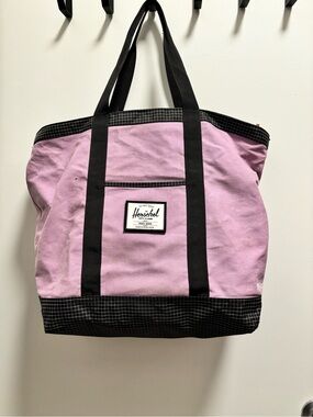 Herschel Supply Company Pink and Black Canvas Tote Bag